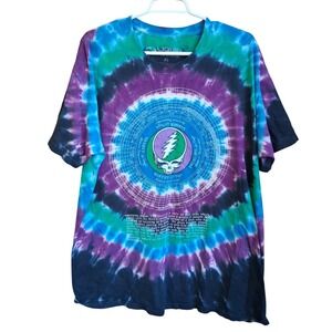 Liquid Blue Grateful Dead Steal Your Face 25 Anniversary Calendar Tie-Dye Tee XL